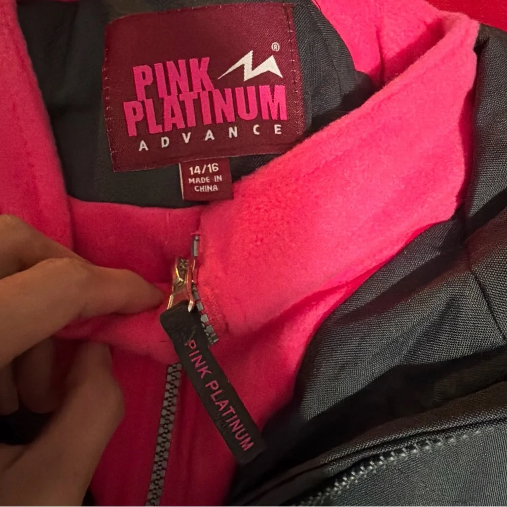 Pink Platinum Girls Snowsuit 2PcsWaterproofWinter Jacket&Ski Pants Size14/16 NWT